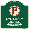 Signmission Emergency Access Route W/ Bidirectional Arrow Heavy-Gauge Aluminum Sign, 18" x 18", G-1818-24111 A-DES-G-1818-24111